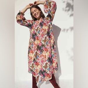 NWOT Anthropologie Maeve Shara Pleated Midi Dress size M